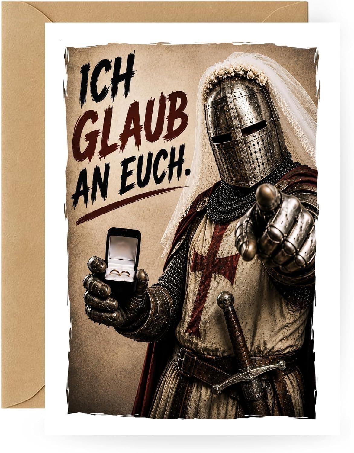 Lustige Hochzeitskarte Ritter – Ritter
