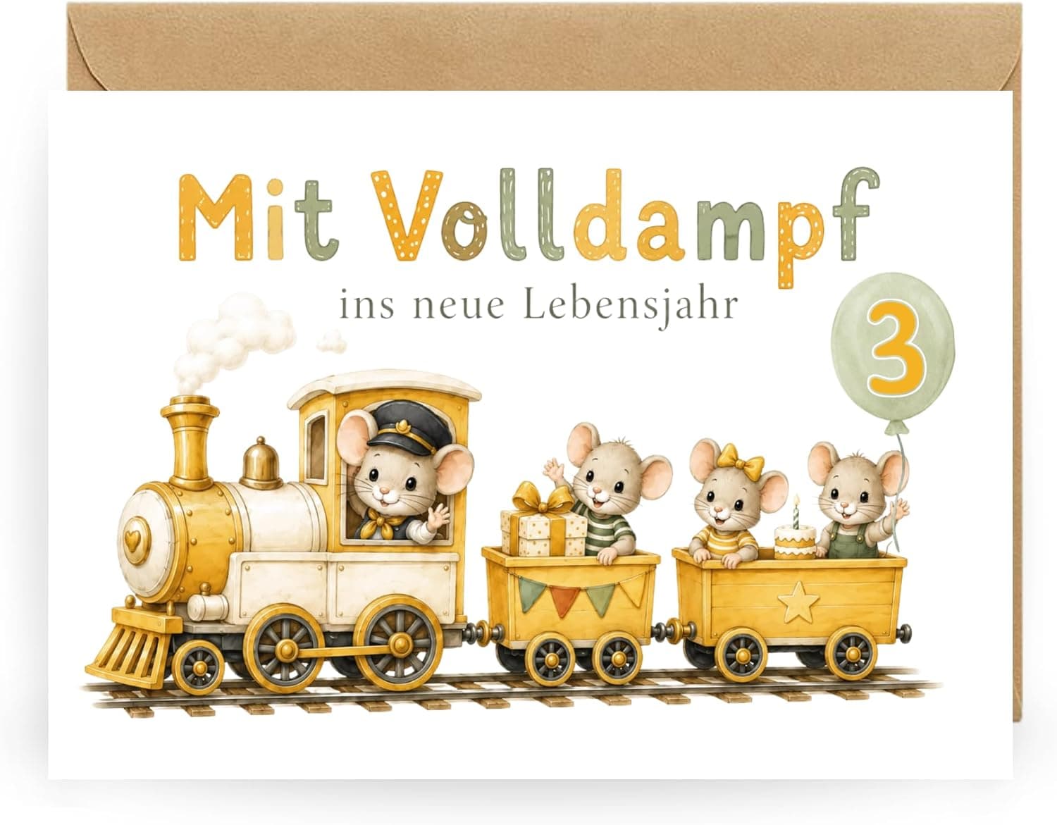 Geburtstagskarte 3. Geburtstag für Jungen und Mädchen