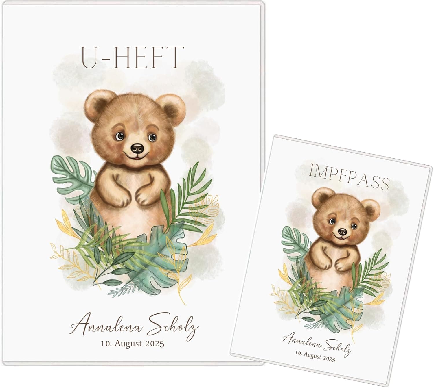U-Heft- & Impfpass-Hülle personalisiert – Tiermotive