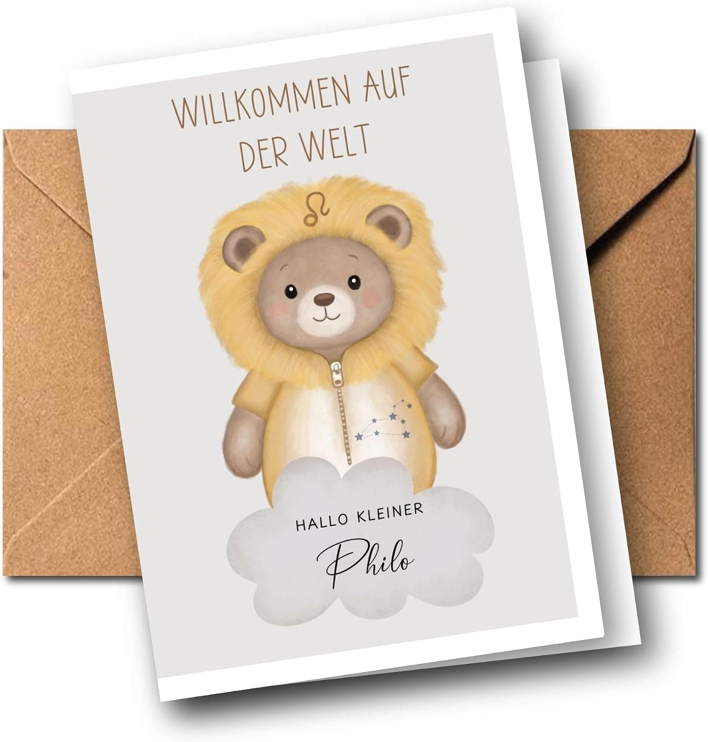 Glückwunschkarte Geburt personalisiert mit Babyname