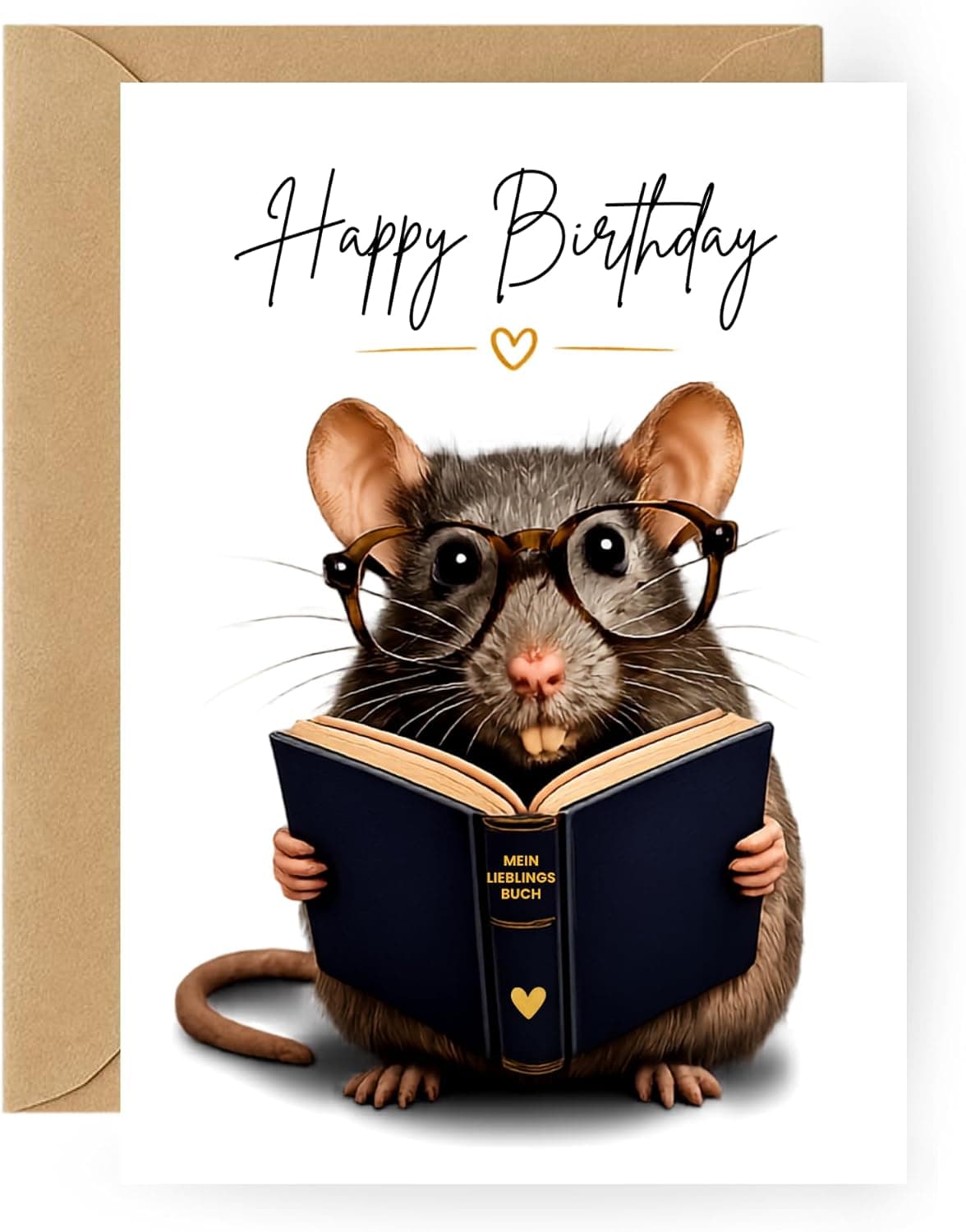 Geburtstagskarte Leseratte – Lustige Happy Birthday Karte