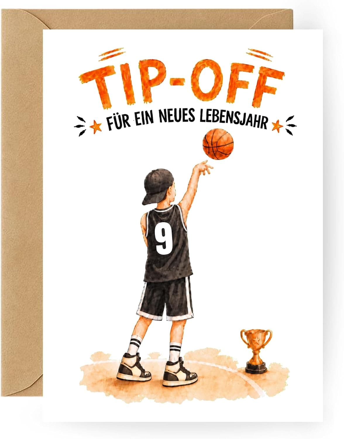 Geburtstagskarte Junge 9 Jahre Basketball