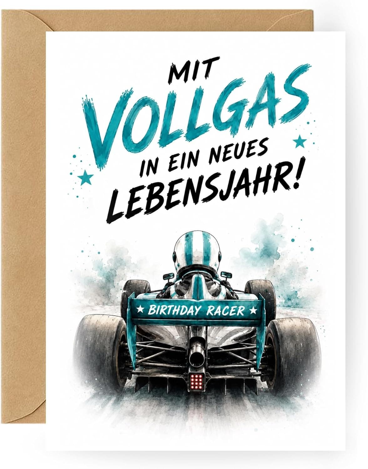 Geburtstagskarte Rennwagen Rennauto Motorsport