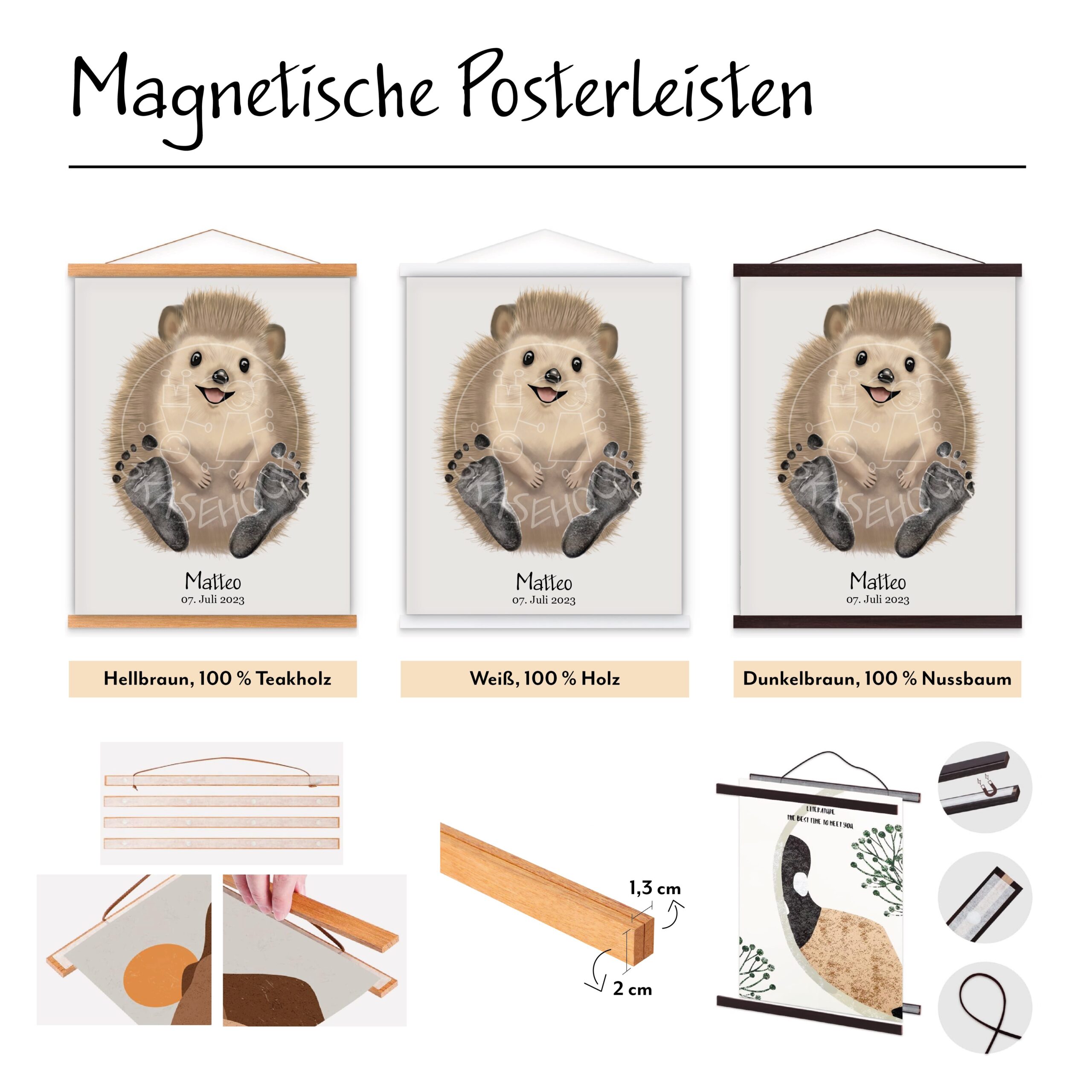 Leisten Motiv Igel Baby Fußabdruck-Set
