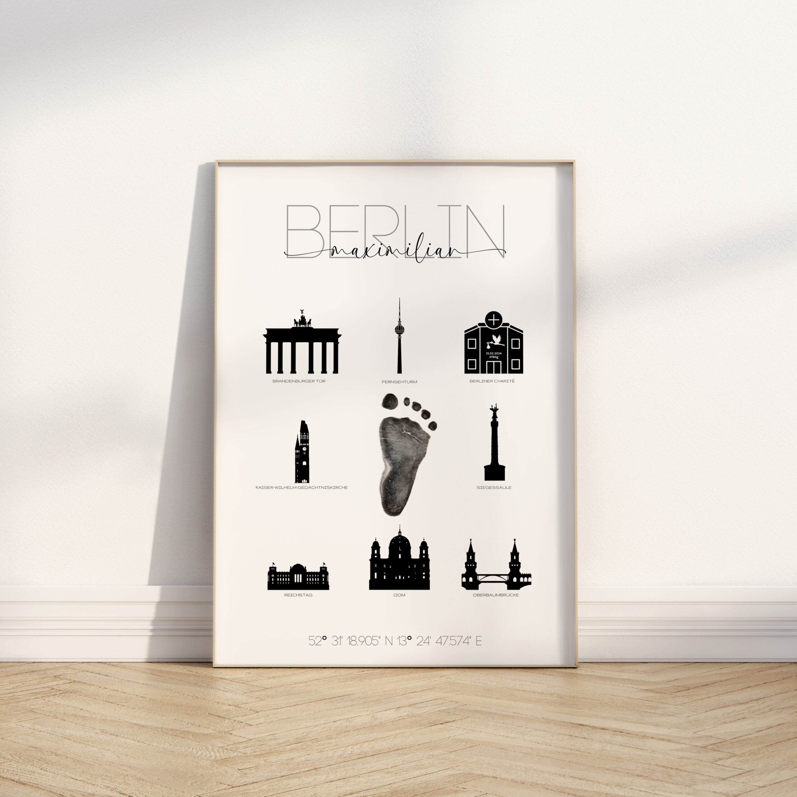 Berlin Poster Fußabdruck-Set Städte