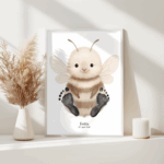 Biene Greige weißer Rahmen Boho Puschel Mockup