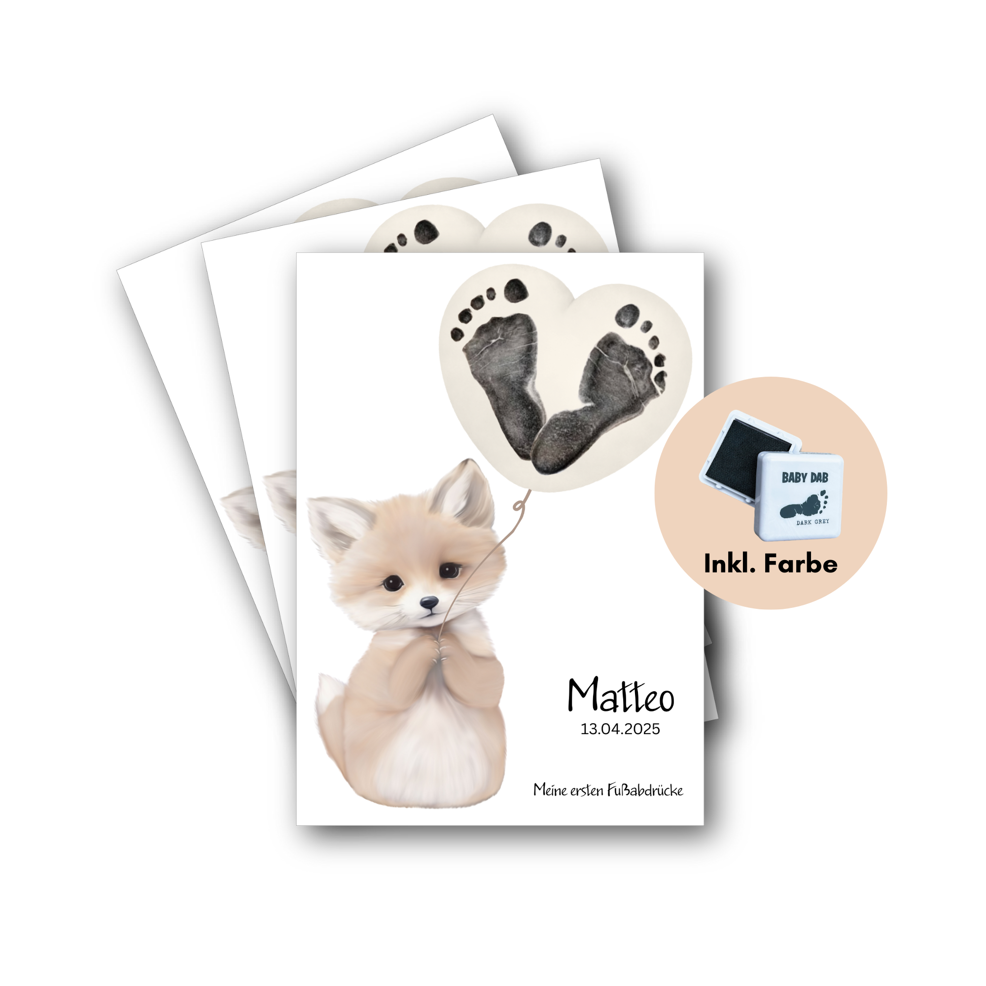 Fuchs Greige Ballon Mockup - 3er Poster Stempel (2)