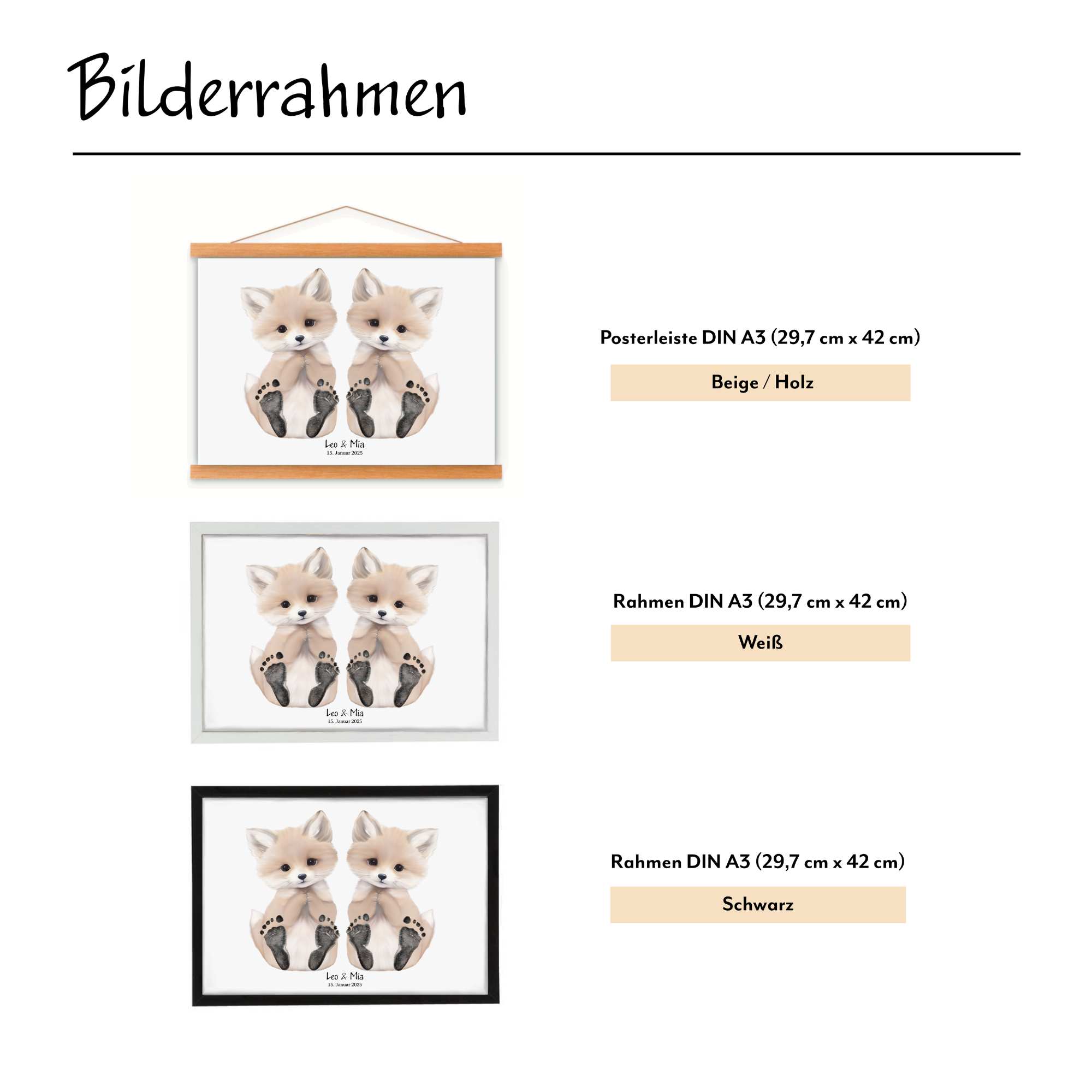 Fuchs Twins Scandi Bilderrahmenauswahl Quer - Kopie