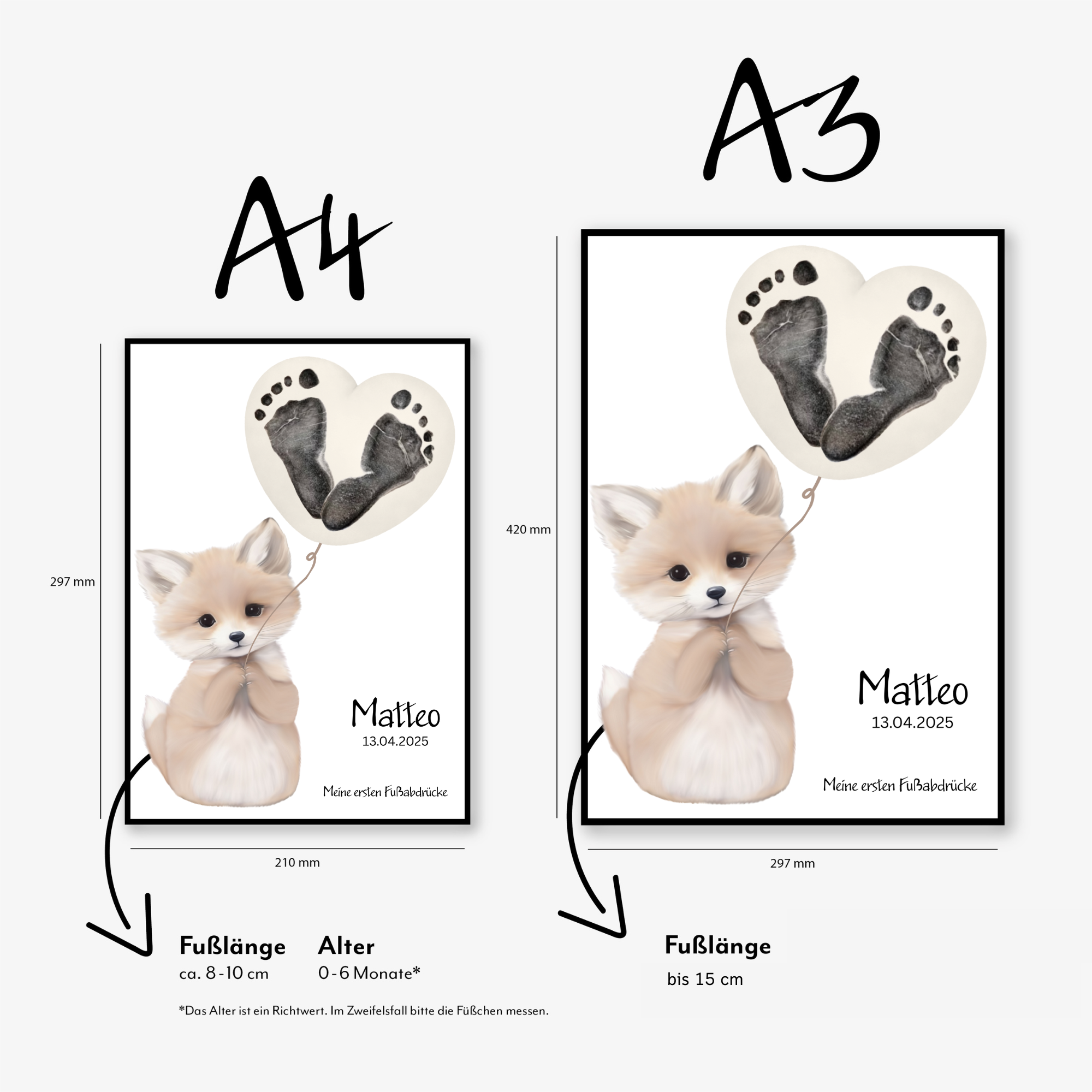 Fuchs neu Greige Ballon Mockup - A4 A3