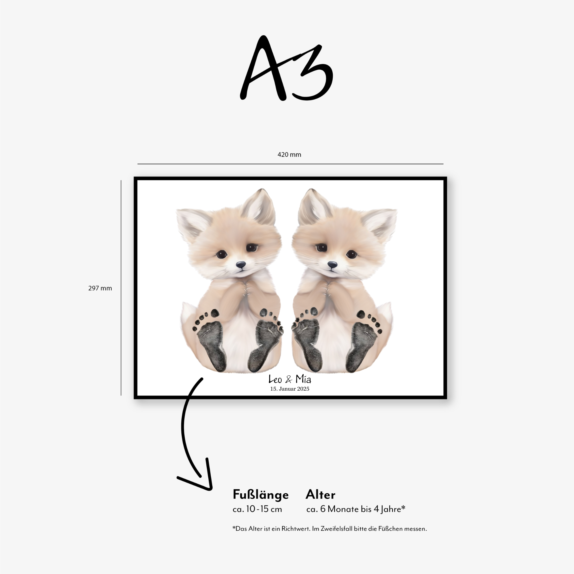 Twins Fuchs Scandi Mockup - A3 Quer - Kopie