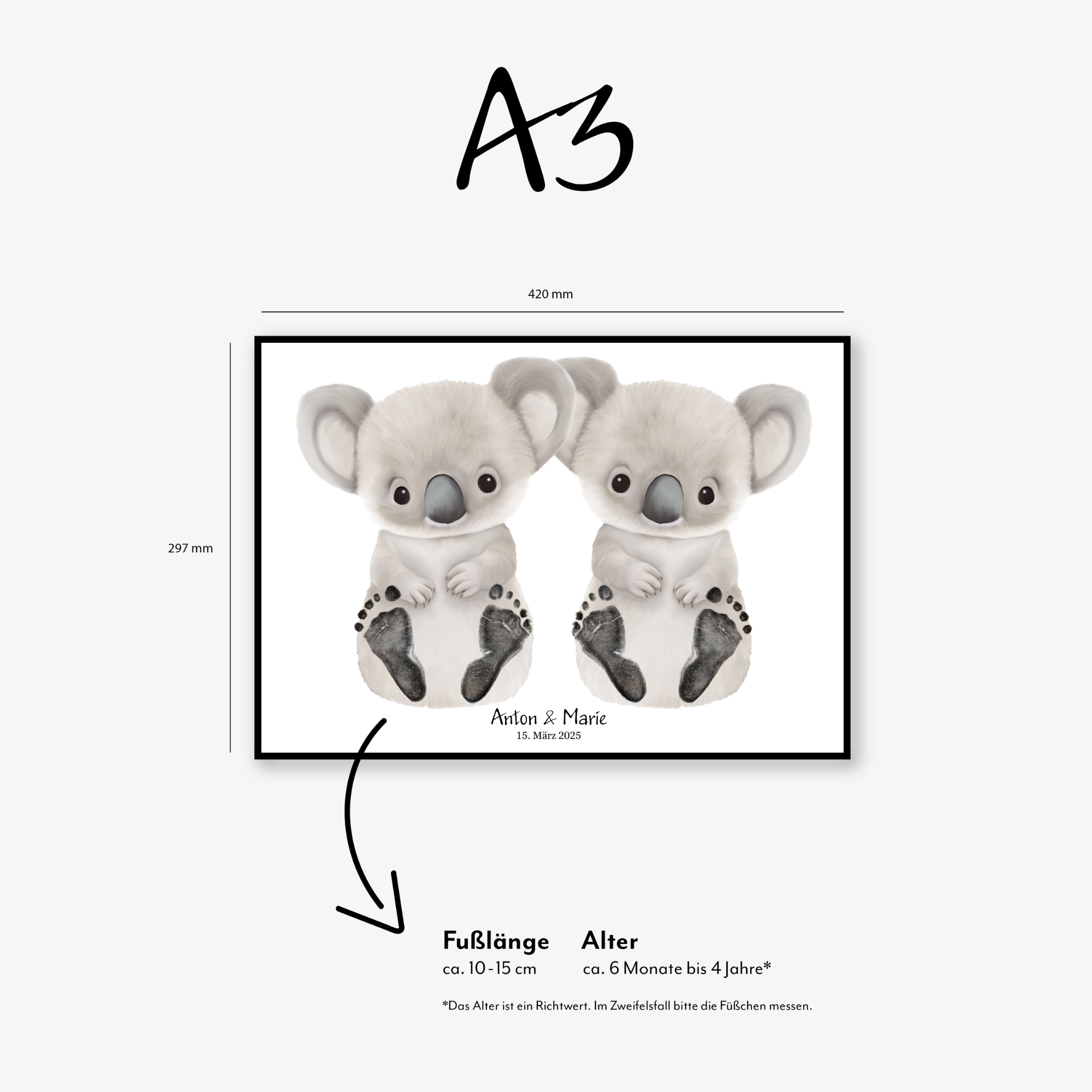 Twins Koala Scandi Mockup - A3 Quer